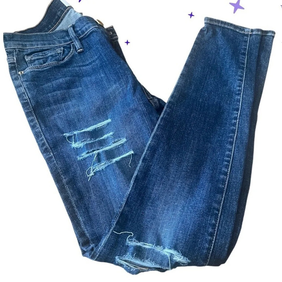 Frame Denim Le Skinny de Jeanne 5 pocket distressed jeans in Jewel, size 27 - Picture 1 of 8